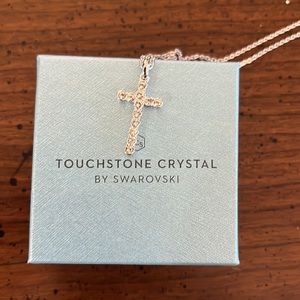 Touchstone Crystal by Swarovski. Cross necklace.
